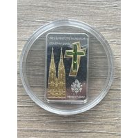 Памятная монета/медаль из серебра с позолотой, выпущенная в Либерии в 2005 году