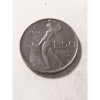 Италия 50 лир 1974