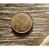 Werty71 Гвинея 10 франков 1985 Пальмовый лист Блеск