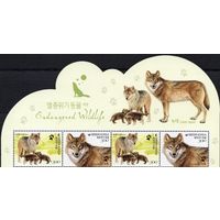 Южная Корея 2015. Фауна. Волк. 2 сцепки с верхним полем Mi 3063-64