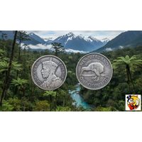 Новая Зеландия 1 флорин 1935 года. Георгий V. Сторгуй за свою цену, предложи обмен!