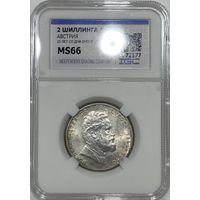 2 шиллинга 1935 Люгер Австрия MS 66 лучистая!