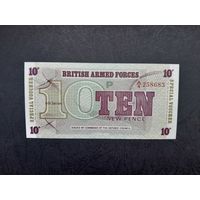 10 пенсов  1972 года. Великобритания. Армейский ваучер. UNC.Распродажа