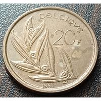 Бельгия 20 франков, 1981    BELGIQUE    ( 1-13-3 )