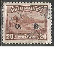 Филиппины. Вулкан Майон. Надпечатка на #468. Д.М. 1948г. Mi#44.