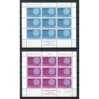 Югославия - 1970г. - Европа - полная серия, MNH, 1 лист с незначительной вмятостью [Mi 1379-1380] - 2 малых листа