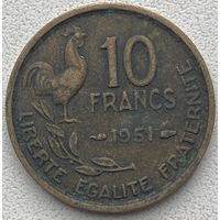 Франция 10 франков 1951 г. Без отметки монетного двора