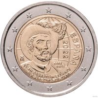2 евро 2022 Испания Элькано UNC из ролла