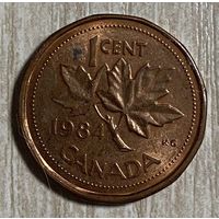 Монета 1 цент 1984 год. Канада. Королева Елизавета II.