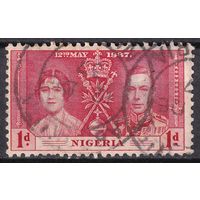 118.BrK. Великобритания. Колонии. Нигерия. Коронация Георга VI и Елизаветы. 1937 г. 1d. Mi.#43.