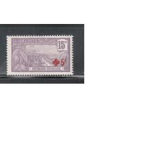 Гваделупа-1917,(Мих.73)  * , Французские колонии, Стандарт,Надп., Красный Крест(одиночка)