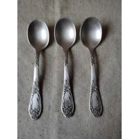 Ложки, ложечки малые, мельхиор, 3 шт., СССР. См. описание.