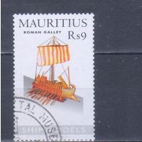 [378] Маврикий 2005. Корабль.Парусник.Модель.9 р. Гашеная марка.