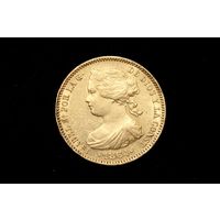 100 реалов 1864 г. Испания, Изабелла II. Пореже, Сохран!