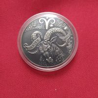 Монета 1 рубль РБ, /Зодиакальный гороскоп "Овен"/ медно-никелевая,  в футляре, банковской упаковке, не бывшая в обращении...