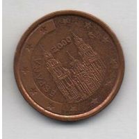 КОРОЛЕВСТВО ИСПАНИЯ. ЕВРОПЕЙСКИЙ СОЮЗ. 2 ЕВРОЦЕНТА 2000