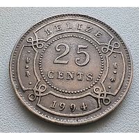 Белиз 25 центов, 1994.  5-2-25