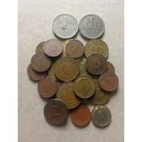 Гермагия ФРГ марки и пфенниги 23 шт. (*). С 1.0 рубля!!!