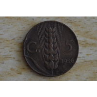 Италия 5 чентезимо 1926 с 1 руб