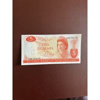 Новая Зеландия 5 долларов 1975 года. Тип P 165c.