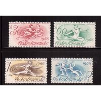 Чехословакия-1966,(Мих.1592-1595) , ** , Спорт, Фигурное катание