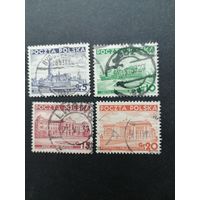 Польша 1937 Полная серия марок "Различные достопримечательности" (гашение без клея с наклейками) Mi.315-318 каталог 1.20 евро