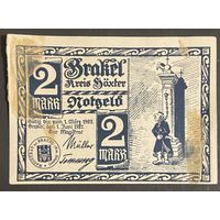 Нотгельд 2 марки 1921 год. Бракель. Веймарская республика