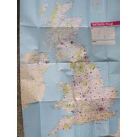 Большая (60х90 см) подробная карта Великобритании