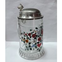 Кружка пивная на 0.5 литра 70-е годы Германия. Высота 18 см.