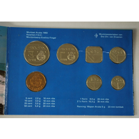 Аруба годовой набор 5+10+25+50 центов 1+2,5 гульдена + жетон 1993 год, UNC.