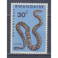 [136] Руанда 1967. Фауна.Рептилии.Змеи.Питон. MNH