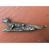 Ящерица, бронзовая миниатюра, шедевр бронзового литья