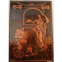Картина выжженая на дереве 80-х годов