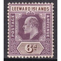 144.BrKCI. Великобритания. Колонии.  Подветренные острова. Стандарт. Эдуард VII. 6P. 1905 г. Mi.#34.