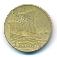 Эстония 1 крона 1934 г. Парусник Ni-Lt _состояние VF