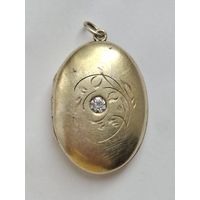 Старинный медальон локет серебро 875 пробы,  1940-50-е годы