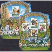 МОЗАМБИК  2015 СЕРИЯ Блоков динозавры рептилии   фауна  MNH