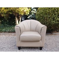 Мягкое Кресло, Натуральная Светлая Кожа, Европа.