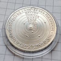5 марок ФРГ 1973 года . В честь 500-летия со дня рождения Николая Коперника .Серебро.