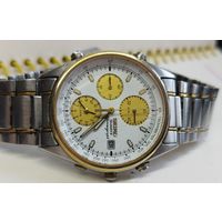 Часы "Seiko" будильник,хронограф,корпус нерж.Сталь
