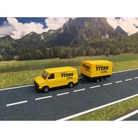 Fiat Ducato с прицепом. Масштаб НО 1:87.