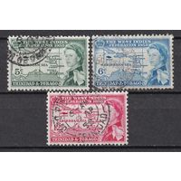 35.BrKS. Великобритания. Колонии. Тринидад и Тобаго. Создание Британской Вест- Индийской федерации.  1958 г. Полная серия. Mi.##169-171.