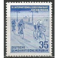 ГДР. Велогонка Прага-Берлин-Варшава. 1953г. Mi#356.