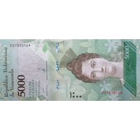 Werty71 Венесуэла 5000 боливаров 2017 UNC банкнота