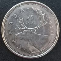 Канада 25 центов 2004. UNC (1.1.8).