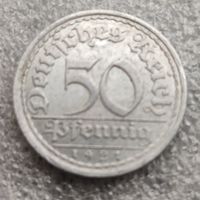 Германия 50 пфеннигов  1921 г.  "А"