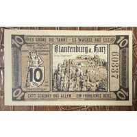 Нотгельд 10 пфеннигов 1920 год. Бланкенбурга-на-Гарце. Веймарская республика