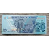 Werty71 Зимбабве 20 долларов 2020 UNC Банкнота