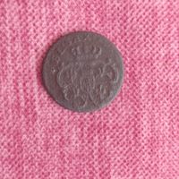 Медная монета: Коронный шеляг (солид) Августа III (1753–1755)  является редким (по косвенным признакам) представителем медных солидов  XVIII, находка, оригинал, не чищен