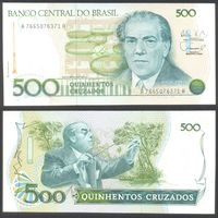 Бразилия, 500 крузадо 1988 г. P212d. Серия A7665. UNC